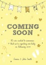 Coming soon. Baby birth announcement card vector design Royalty Free Stock Photo